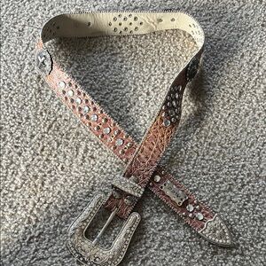 Brown Studded Leather Belt